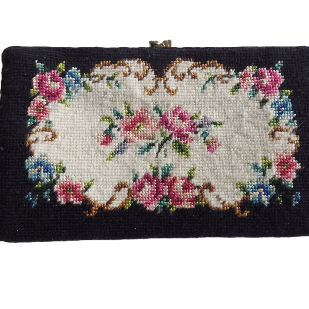 Vintage Petitpoint Wallet/ Needlepoint